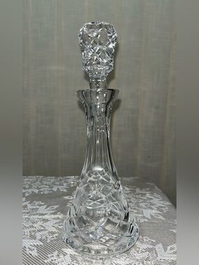 Atlantis Vintage 80’s Cut Lead Crystal Decanter with Stopper